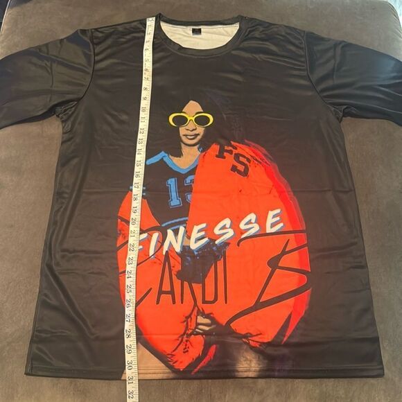 Unisex Women’s Men’s Cardi-B Finesse Black Short Sleeve T-Shirt Size XXL NEW - Picture 6 of 12